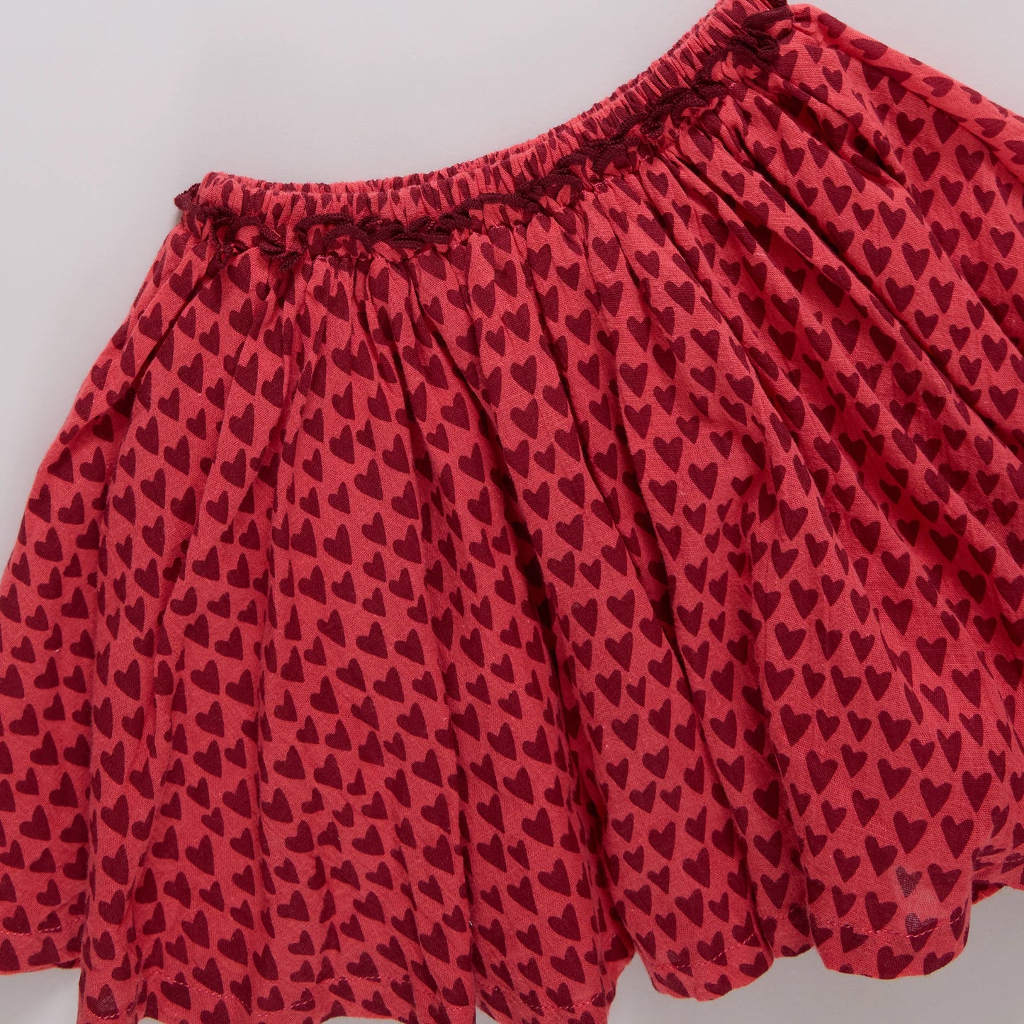 Girls Gianna Skirt- Red Mini Hearts