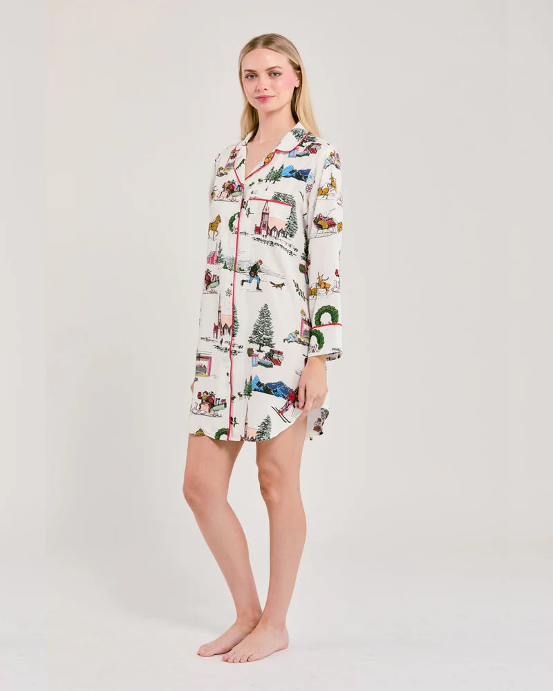Katie Kime Sleep Shirt- Holiday Toile