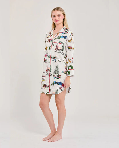 Katie Kime Sleep Shirt- Holiday Toile