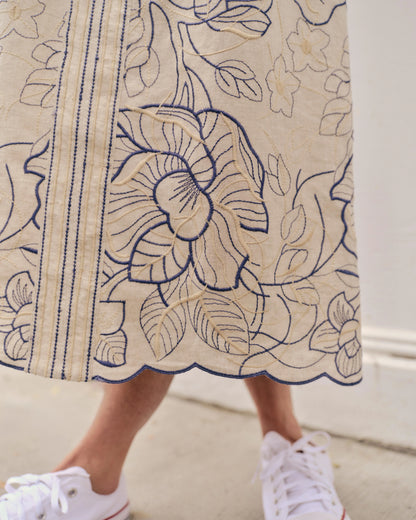 Sandy Midi Dress- Natural Linen