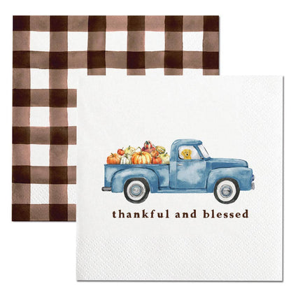 Fall Cocktail Napkins | Thankful and Blessed Truck - 20ct