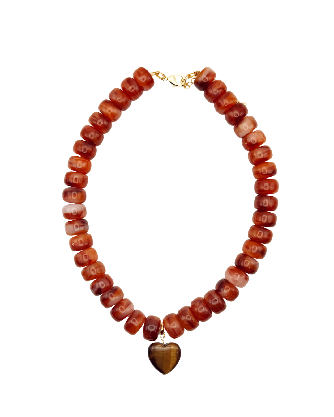 Burnt Orange Heart Pendant Necklace