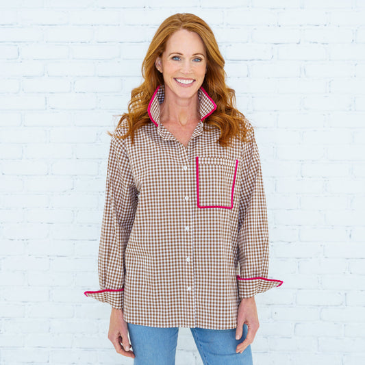 Fringe Lawn Top- Mocha