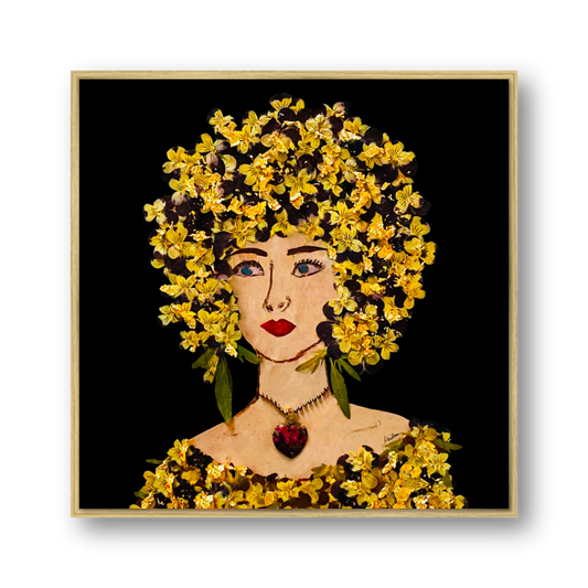 "Gilded Pansy" Floated Metal Print - 10x10