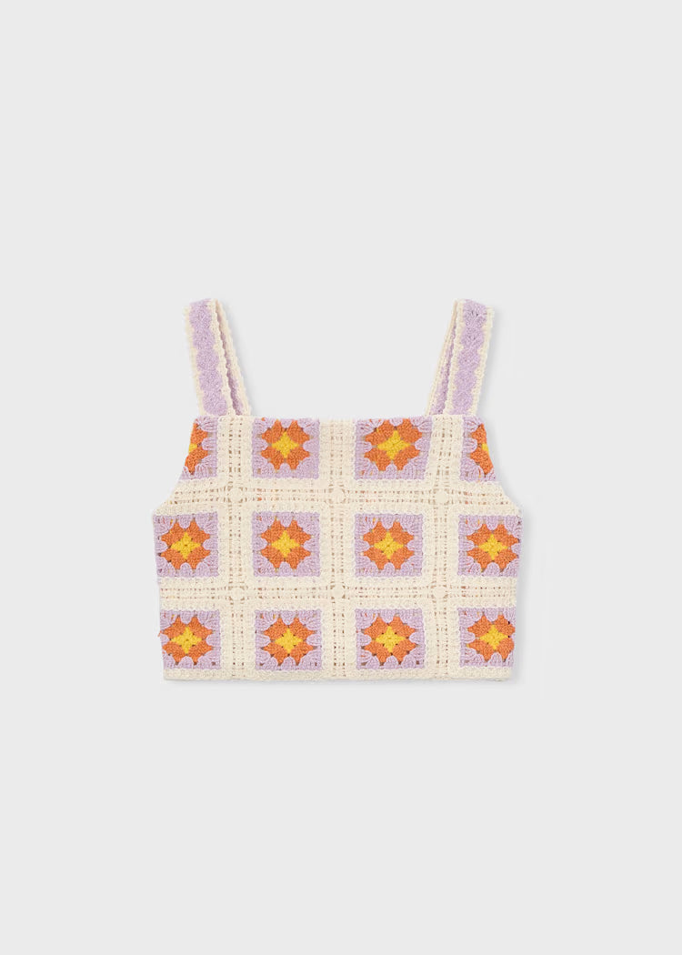 Girls Crochet Top- Bone