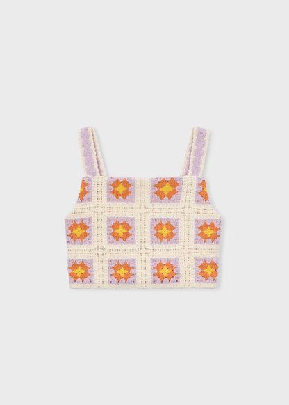 Girls Crochet Top- Bone