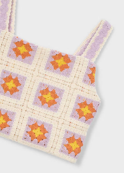Girls Crochet Top- Bone