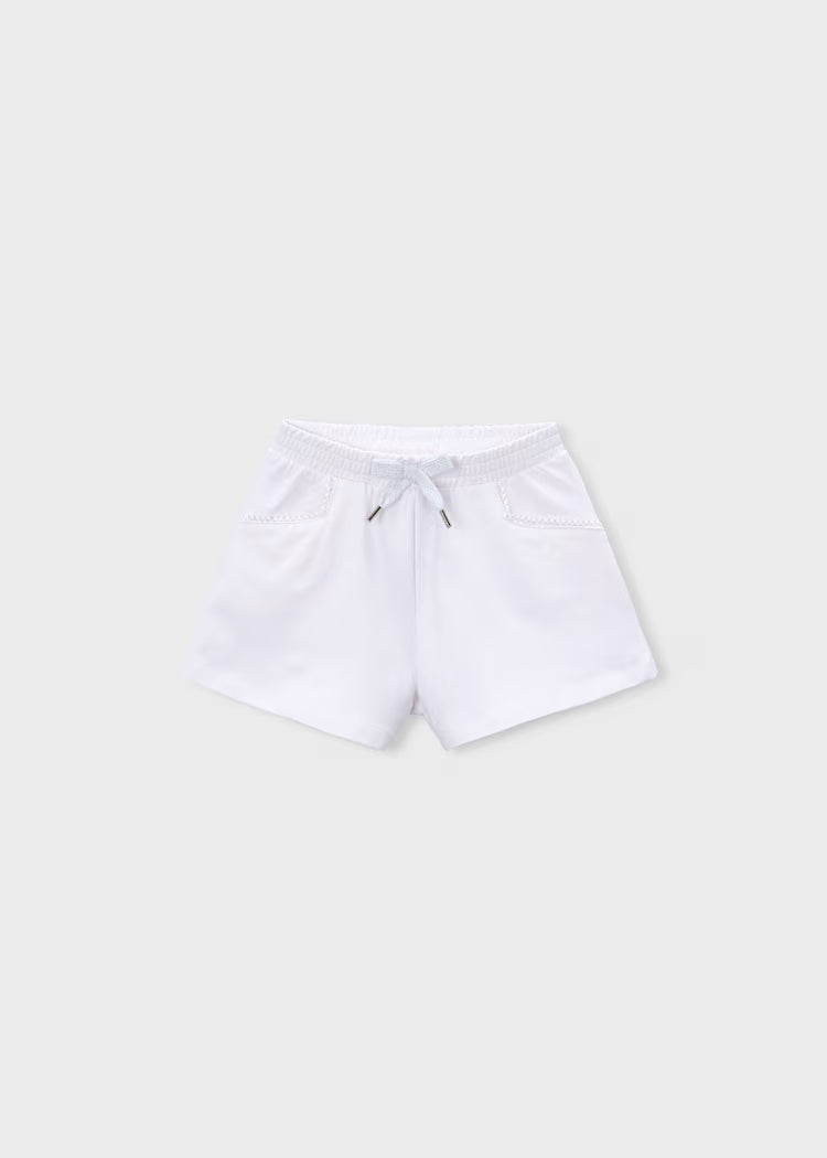 Girl French Terry Shorts- White