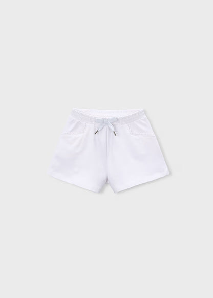 Girl French Terry Shorts- White
