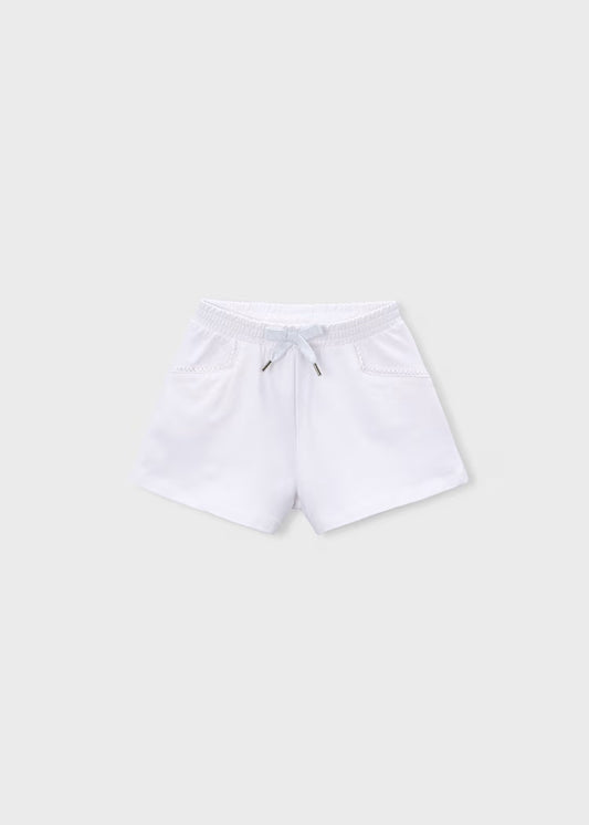 Girl French Terry Shorts- White