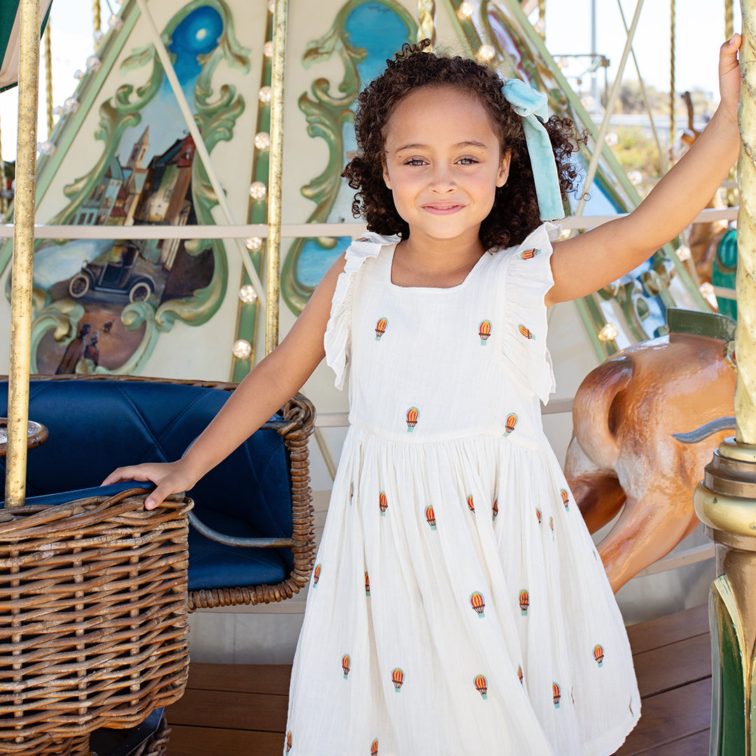 Girls Stevie Puff Sleeve Dress- Balloon Bunches