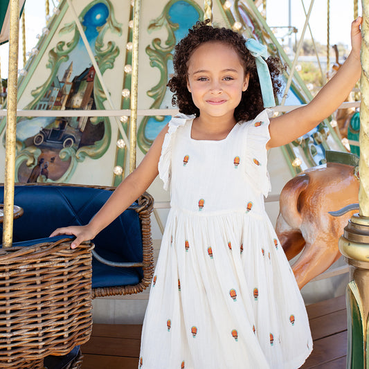 Girls Stevie Puff Sleeve Dress- Balloon Bunches