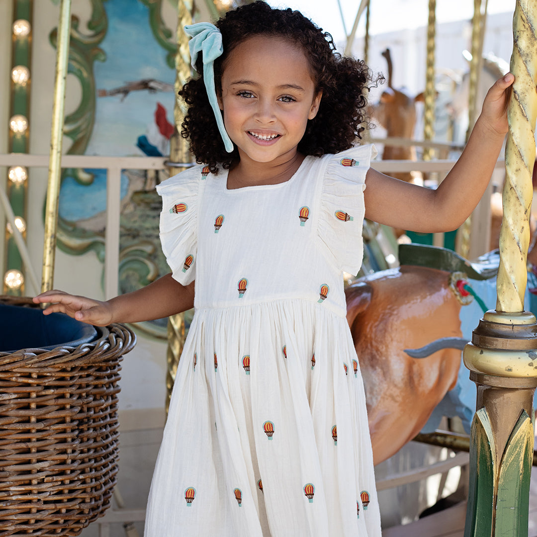 Girls Stevie Puff Sleeve Dress- Balloon Bunches