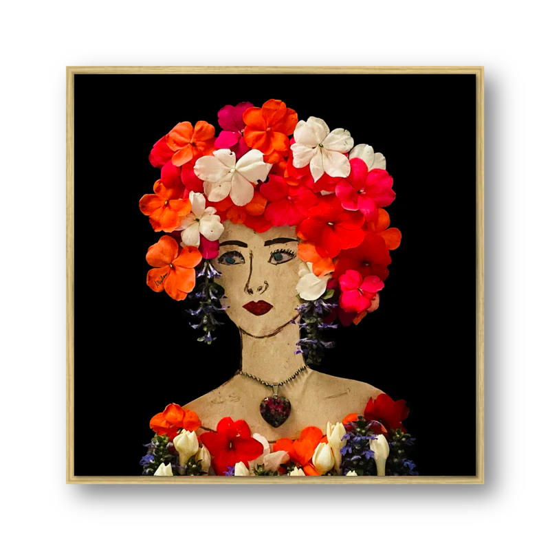 "Impatiens" Floated Metal Print - 10x10