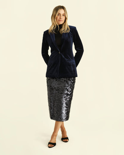 Mulberry Midi Skirt- Sapphire