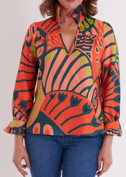 Aspen Blouse- Paddle Pumpkin