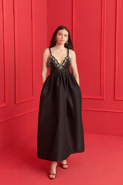 Midi Selene Dress- Black