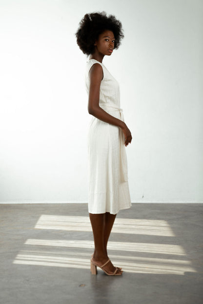 Ivory Tie Front Dress