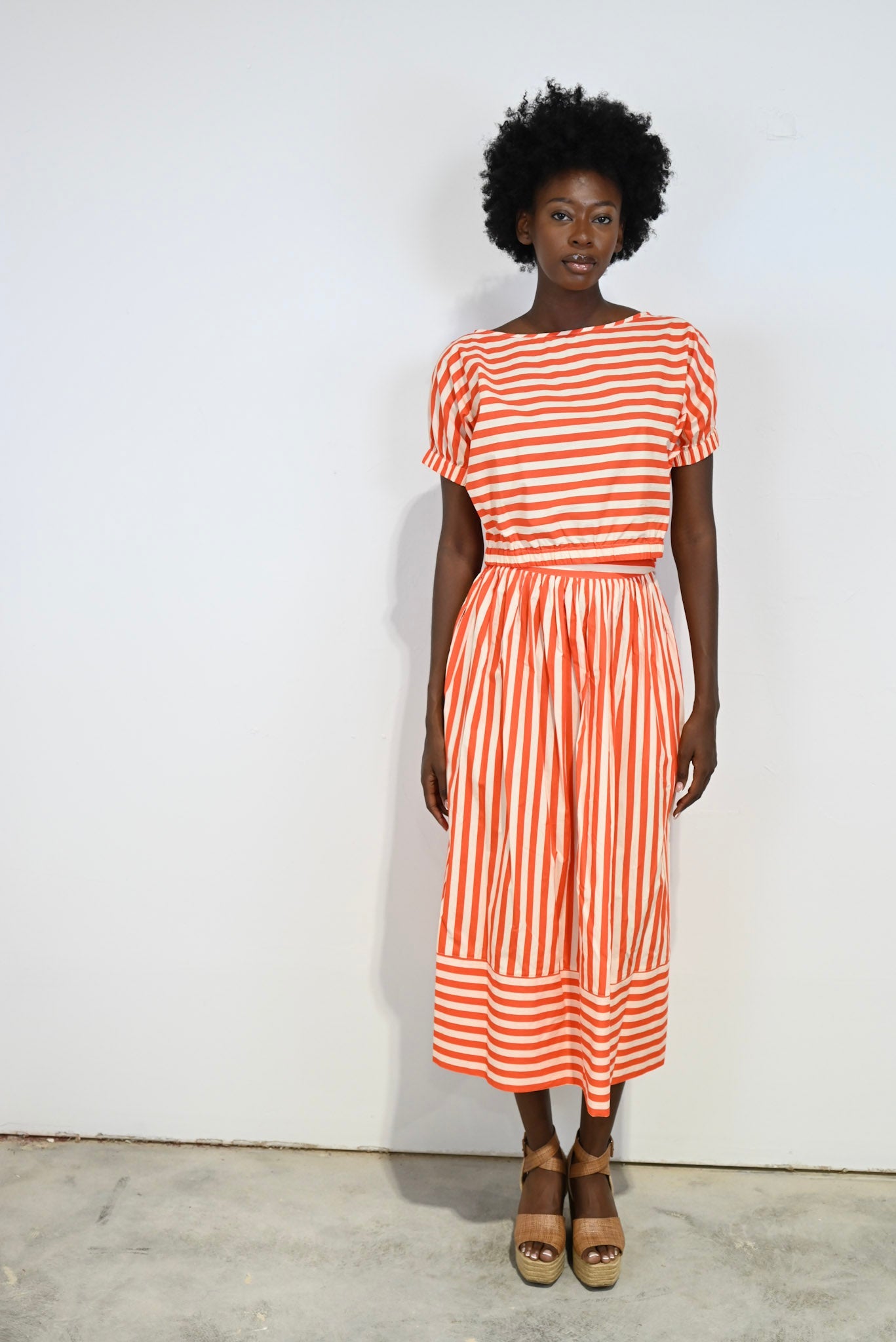 Bubble Top in Red Stripe