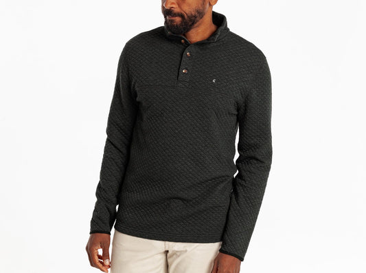 Quilted Pullover- Heather Black