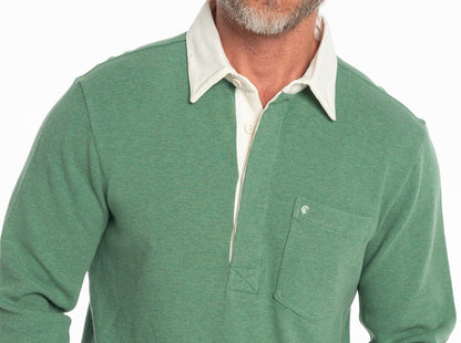 Waffle Rugby Shirt- Heather Green