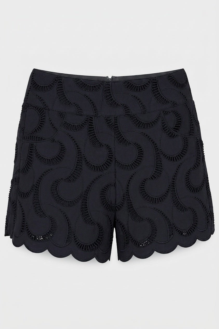 Amy Shorts- Black Paisley