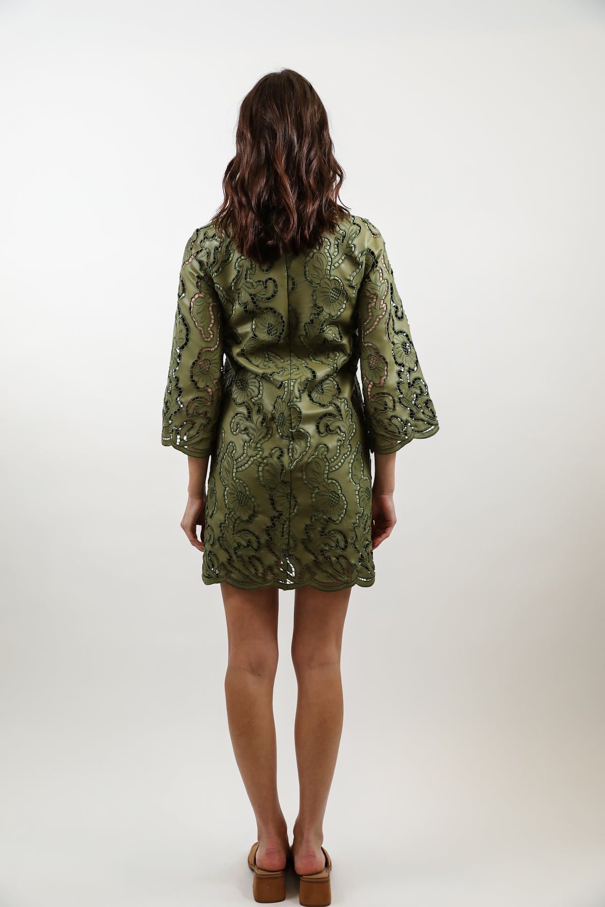Camilla Faux Leather Caftan- Green