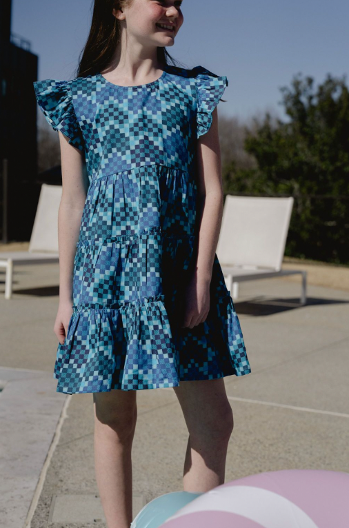 Girls Meredith Dress- Blue