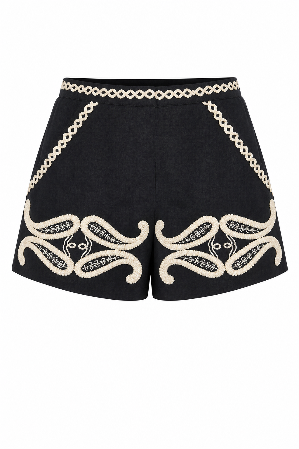 Como Raffia Shorts- Black