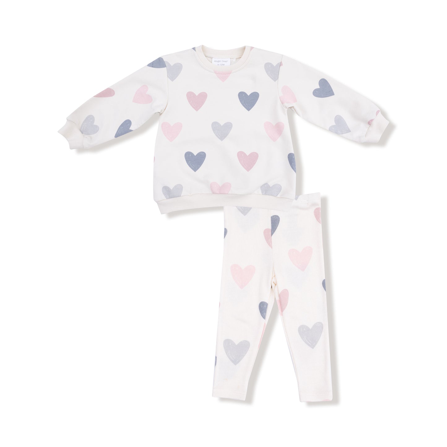 Puffy Long Sleeve Oversized Sweatshirt + Legging- Hearts