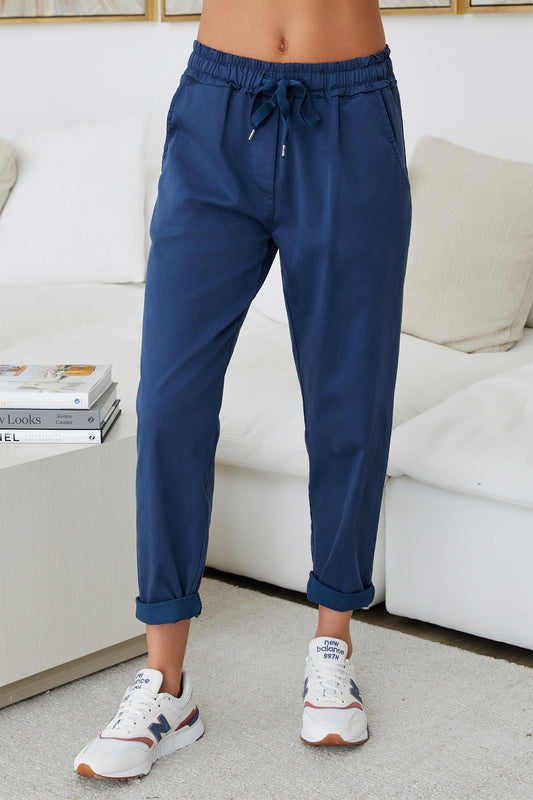 Drawstring Lightweight Jogger- Navy