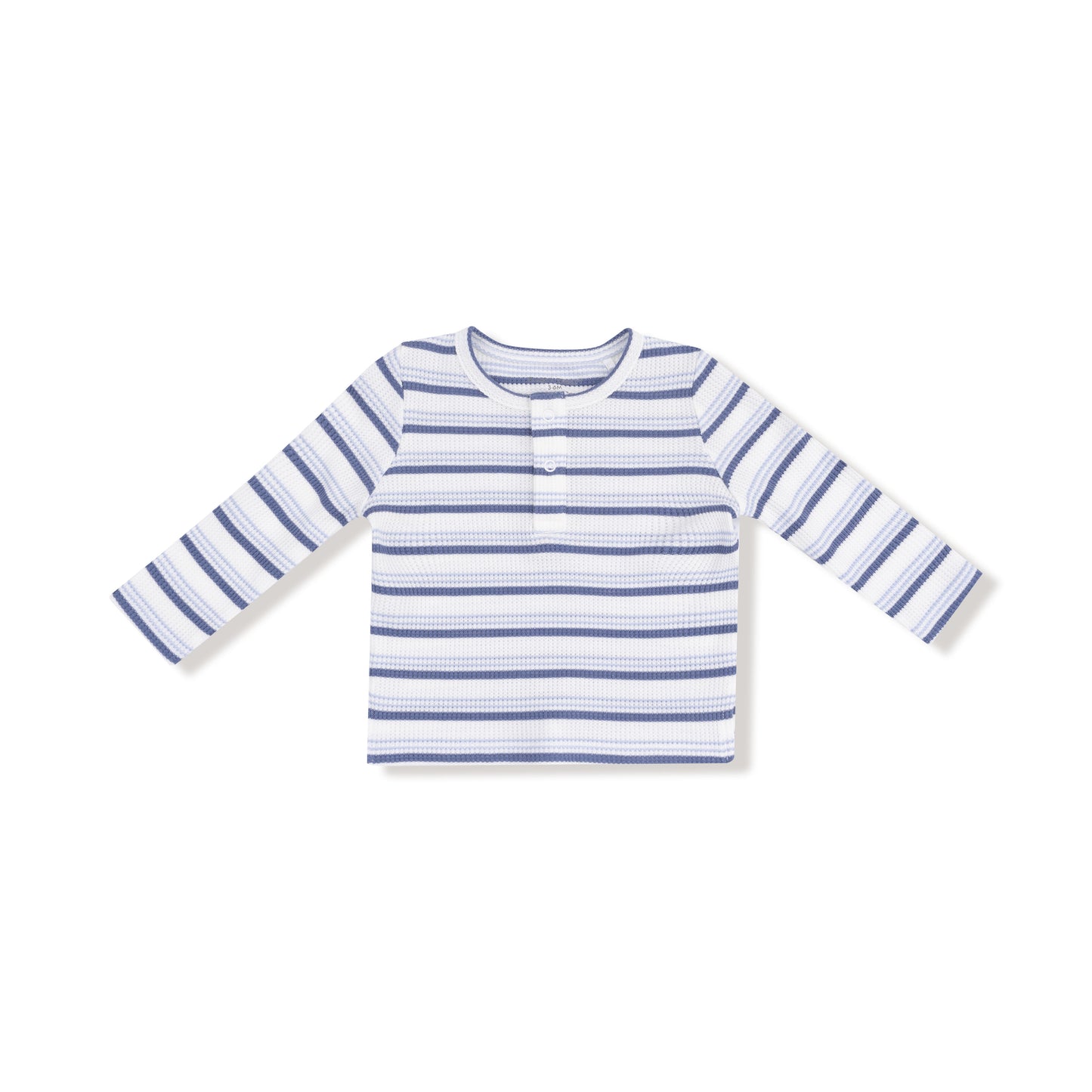 Vintage Stripe L/S Henley- Blue