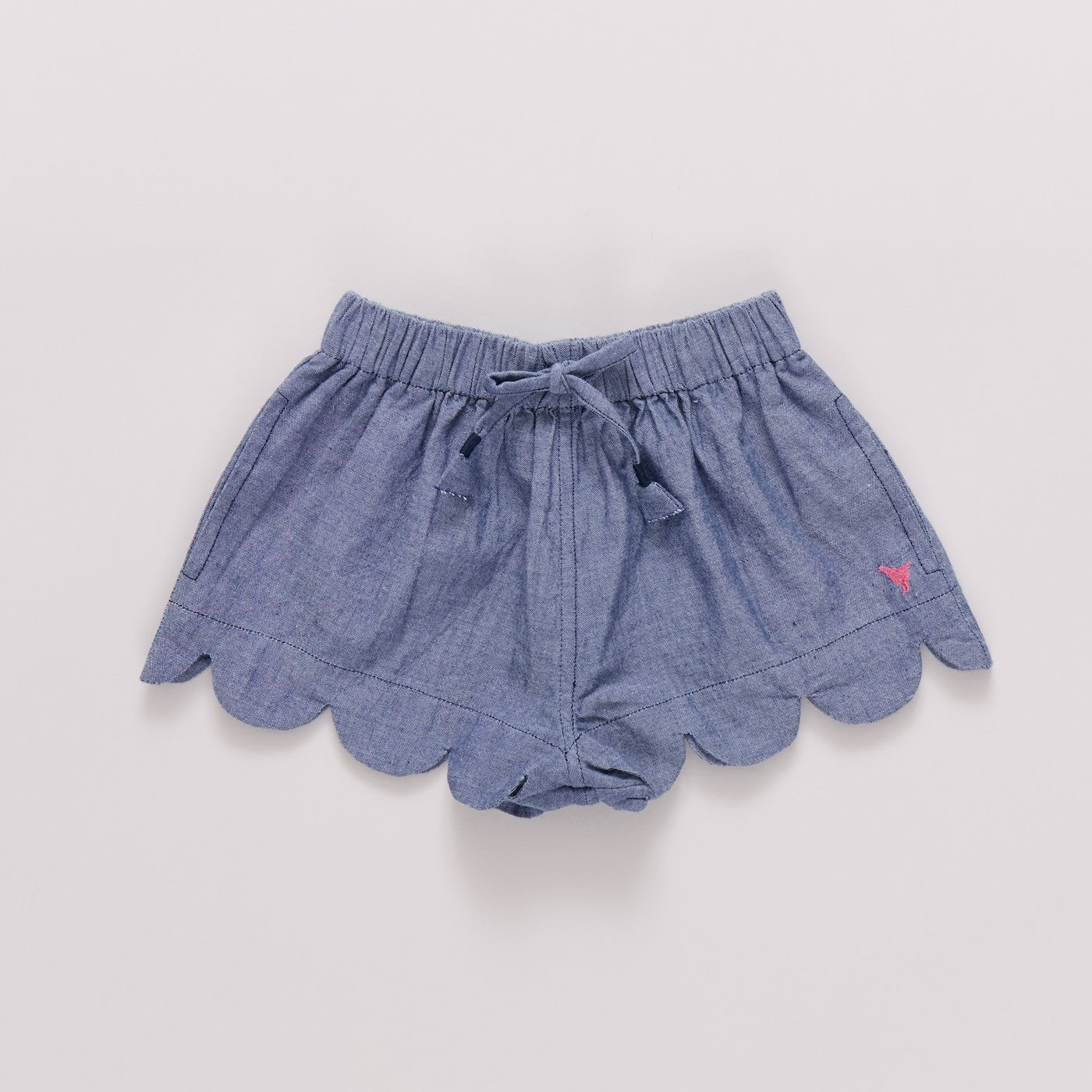 Girls Scallop Short - Chambray