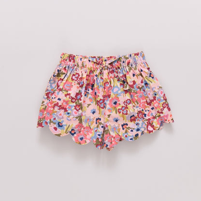 Girls Scallop Short- Sketch Floral