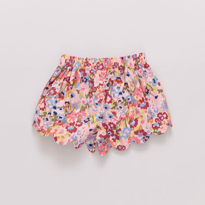 Girls Scallop Short- Sketch Floral