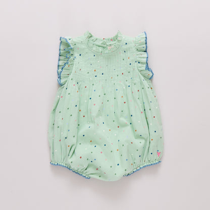 Baby Girls Jaipur Bubble- Pastel Green Polka Dot
