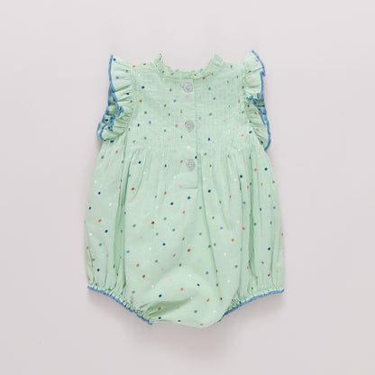 Baby Girls Jaipur Bubble- Pastel Green Polka Dot