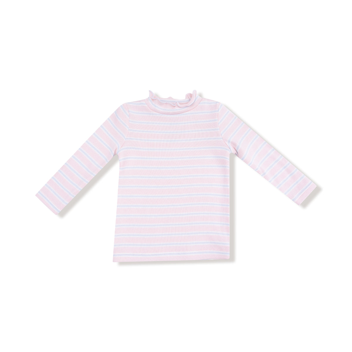 Mock Turtle Neck- Pink Multi Stripe