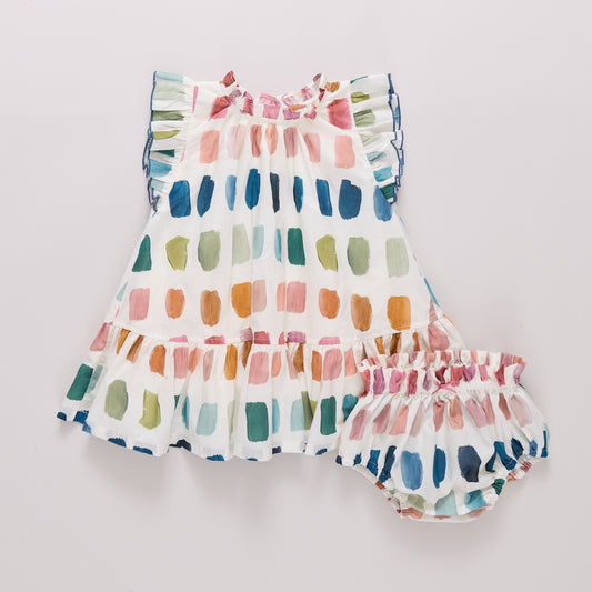 Baby Girls Harper Dress Set- Paint Swatches