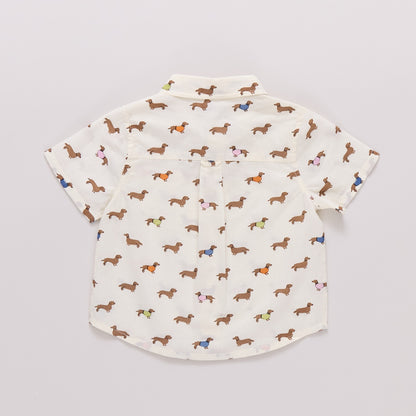 Baby Boys Jack Shirt- Dachshunds in Sweaters