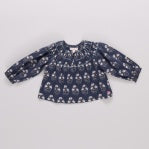 Girls Ava Top- Navy Strawflower