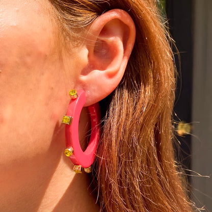 City Girl Small Jewel Hoop Earrings