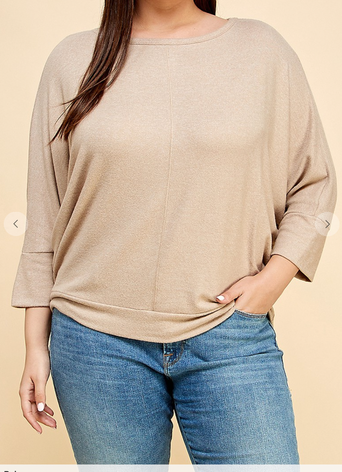 Brushed Hacci Knit Dolman Top