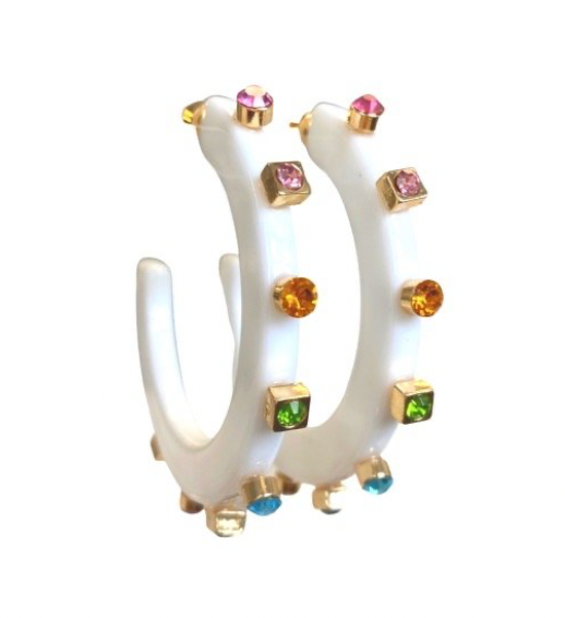 City Girl Large Jewel Hoop Earrings