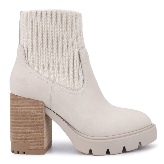 Vedder White Leather Booties