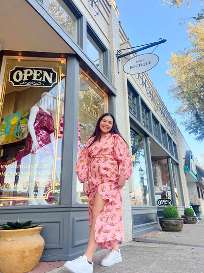 Monica Pink Tiger Dress